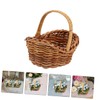 Ciieeo Pcs Hand Woven Rattan Flower Baskets Cane Handles Miniature