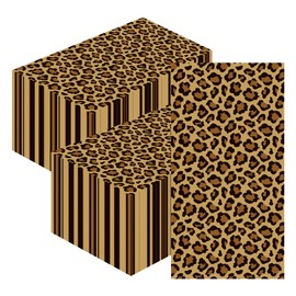 Houuqe 200pcs Leopard Animal Print Napkins Decorative Guest Cocktail Napkins Disposable Hand Towels for Bathroom Baby Shower Tableware Wedding Birthday Party