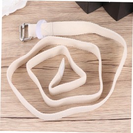 WOONEKY 1PC Yoga Stretch Belt Fitness Elastic Band for Enhanced Flexibility and Stretching Durable Strap for Yoga Physical Therapy Daily Exercise White