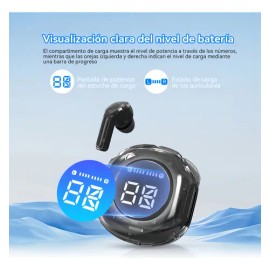 Audífonos Bluetooth 5.3 Auriculares Inalámbrico In-ear Con Pantalla Digital Negro