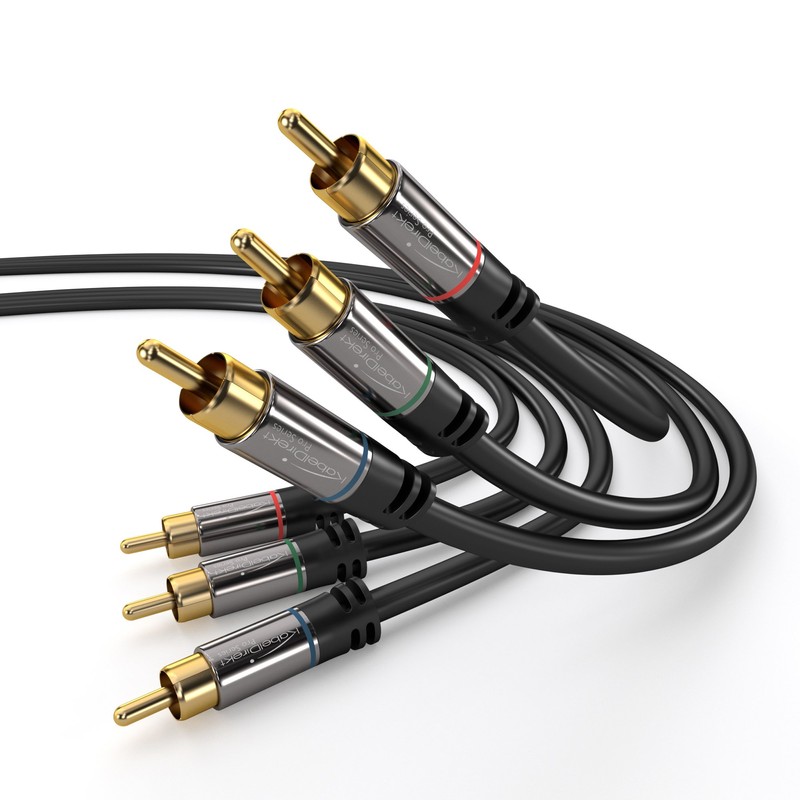 KabelDirekt 1m component cable (3 male RCA connectors - 3