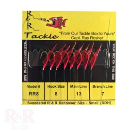 RR Mono Bait Rig - with red skin & red heads - Size: RR6