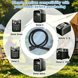 QEWTYI Extra Battery Cable 1M Fits for E-coFlow XT150 Delta 2, 2 Max, Max, 3, 3 Plus, 3 1500, Wave 2 and Wave 3, Power Connection Wire 1m, Not Fit for Pro 3