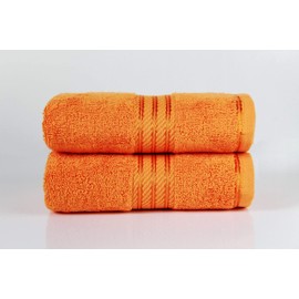 Bentley Priory Linens Hand Towels (2 PACK) for Bathroom Supreme Range 500GSM Egyptian Hotel Collection Super Soft 100% Cotton Pack of 2 Absorbent and Quick Dry Hand Towels Set 50 x 85cm (ORANGE)