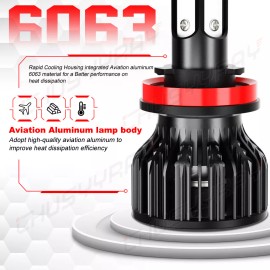 CHUSYYRAY for Freightliner Cascadia Truck 2008-2021 LED Headlight High+Low Fog Light Bulbs