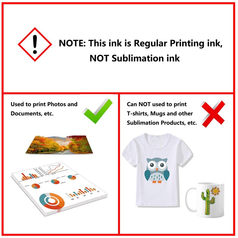 CoYlBod Refill Ink Kit Regular Ink Bottle Replacement (NOT Sublimation