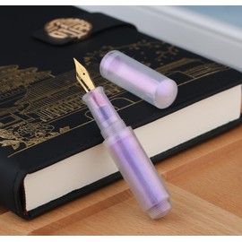 czxwyst Majohn Wancai 2.0 Mini Pocket-Size Eyedropper Fountain Pen (EF Nib 0.38mm, Pearl Purple)