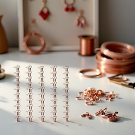 100 Pcs Red Copper Earring Hooks Hypo-allergenic Ear Wires Fish Hooks with Ball and Coil Wires Jewelry Findings for DIY Jewelry Making Earring Parts Supplies, Making Supplies 20 * 17mm