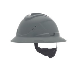 MSA 10215836 V-Gard C1 Vented Gray Full Brim Hard Hat with ReflectIR Cooling Thermal Barrier and Fas-Trac III Suspension - Uses Highly Innovative Cooling Features to Help Alleviate Heat Stress