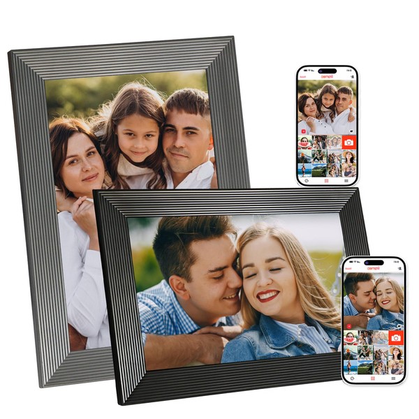 QCREA Frameo 10.1 Inch Smart WiFi Digital Photo Frame,IPS HD Touch Screen Cloud Smart Photo Frames with Built-in 32GB Memory,Auto-Rotate,Share Photos Instantly from Anywhere-Black