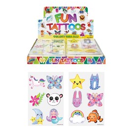 Henbrandt 72 x Cute Temporary Tattoos Children's Birthday Loot Party Bag Filler