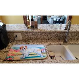 Caroline's Treasures 7130DDM Great Pyrenees Dish Drying Mat Absorbent Dish Drying Mat Pad for Kitchen Counter Dish Drainer Mat for Countertop, 14 x 21", Multicolor