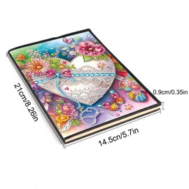 DCIDBEI A5 Diamond Painting Notebook Set of 2 Heart Dragonfly Blank Diamond Painting Notebooks Sketchbook A5 Blank Diamond Painting Notebook Diamond Painting Diary for Adults Heart Dragonfly