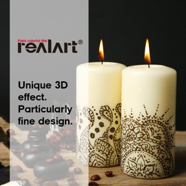 REALART 12 Colors Decor Candle Paint Candle Wax Pen Paint for Candle Painting Kit Candle Decorating Kit (8 Premium/2 Metallic/1 Glitter/1 Glow in The Dark)
