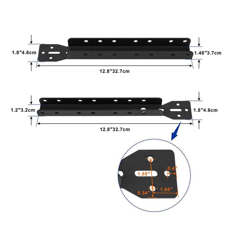 VANROUG Garage Door Opener Bracket, Black Steel, Door Mount, Adjustable