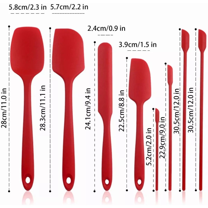 Zakulu Set 10 Utensilios De Cocina De Silicona Espatulas Reposteria