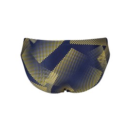 ARENA Boys' Swim Brief Halftone Team Print MaxLife Athletic Swimwear Professional Training Swimsuit Sports Bathing Suit, Team Navy Yellow, US Size 22