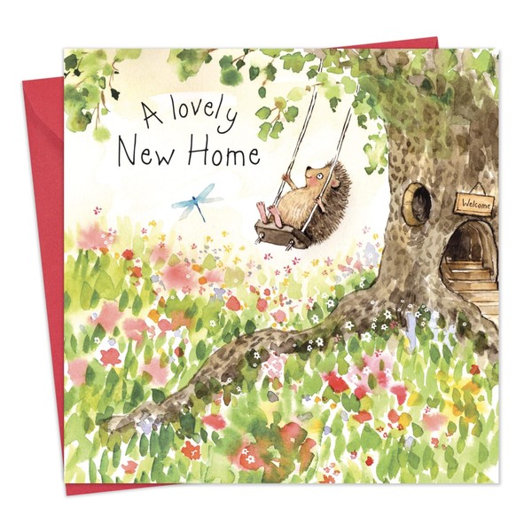 Twizler New Home Card with Cute Hedgehog – Card for New Home - Congratulations Card – Good Luck Card - Cute Card – New Home Gifts – New House Card – New Home Cards for Couple