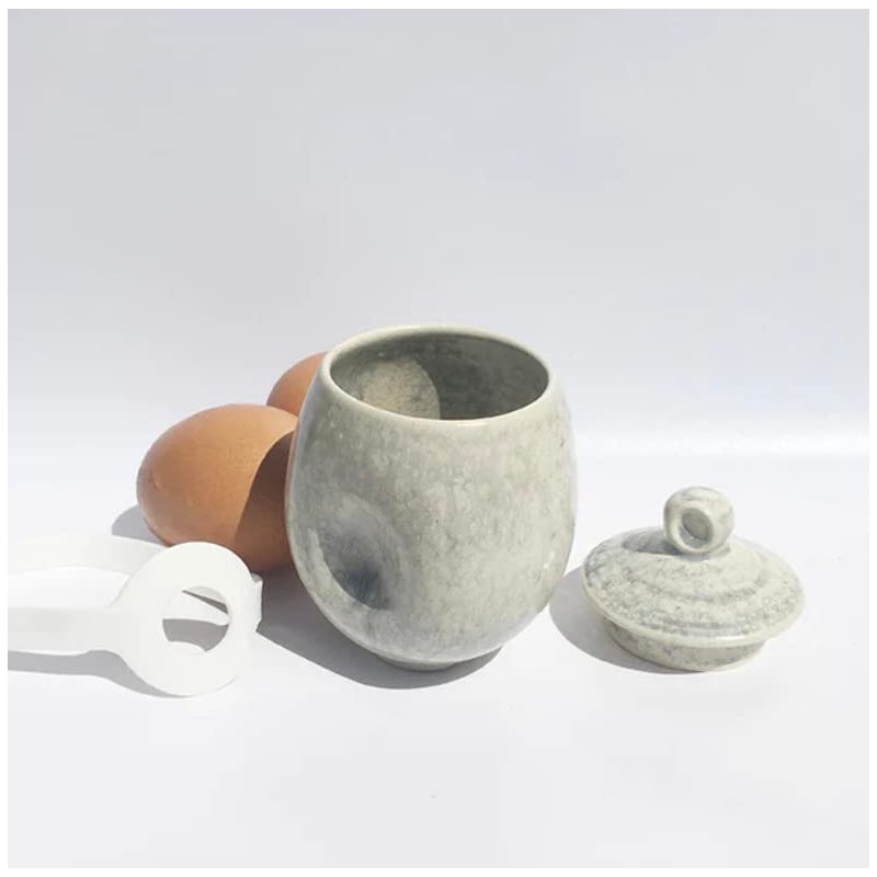 AggCoddler - Scandinavian Porcelain Egg Coddler with Simple Lid -