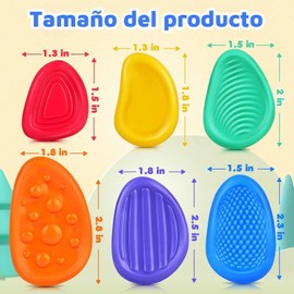 KOSMOX 18PCS Piedras Sensoriales Texturizadas y Anillos Fidget para Niños - Juguetes Antiestrés y de Alivio de Ansiedad, Juguetes Divertidos para Clases, Casa, Regalos de Cumpleaños y Viajes