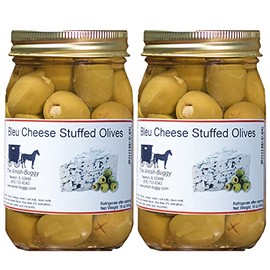 Stuffed Large Olives - Two 16 oz. Jars (Bleu Cheese Stuffed Olives)