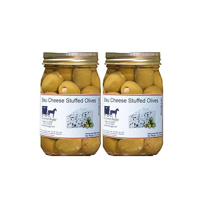 Stuffed Large Olives - Two 16 oz. Jars (Bleu Cheese