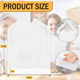 Zhulerzil Disposable Bibs 300 Pack, Adult Bibs for Women Men Waterproof & Oil-Proof, Tie Back Plastic Bib for Elderly Clothing Protectors
