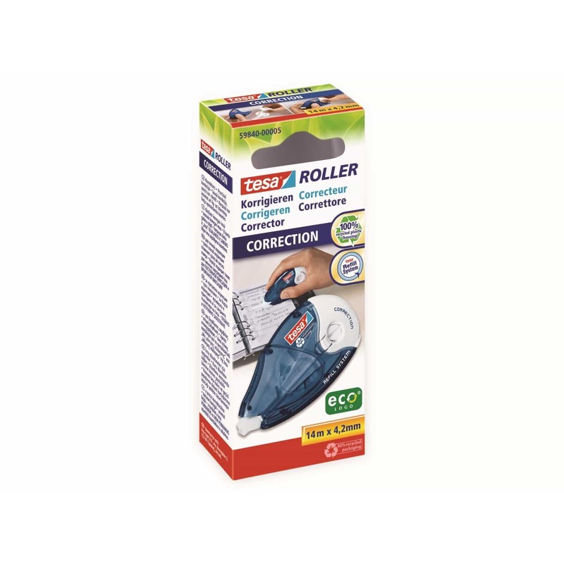 tesa Eco-Friendly Correction Roller ecoLogo - for precise correcting and