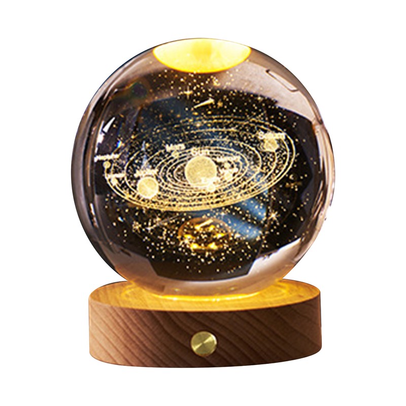 3D Crystal Ball Night Light Rechargeable Battery Soft Light Multifunction