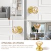 SHINY HANDLES Champagne Glass Crystal Door Knobs Interior,Passage Satin Brass/Brushed