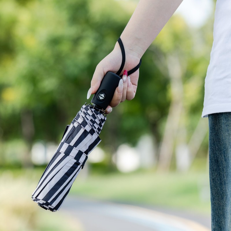 Mr. Pen Windproof Travel Umbrella - Zebra Stripes, Automatic, Compact,