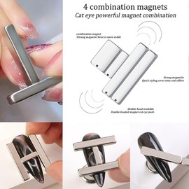 HYWWPFLAY 5 Pieces Cat Eye Magnet for Nails Extra Large Cylindrical Cat Eye Nail Magnet Magnetic Magnets Wood Cat Eye Nail Polish Magnet Stick Cat Eye Magnetic Nail Tool for DIY Home, Salon, Studio