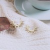 Dervivea Boho Sunshine Hoop Earrings Gold Sun Earrings Minimalist Spike