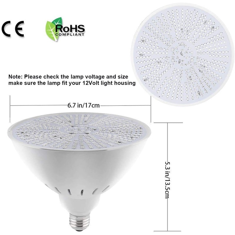 COOLWEST 12V 36W LED Pool Bulb Ocean Blue Light, 4200lm