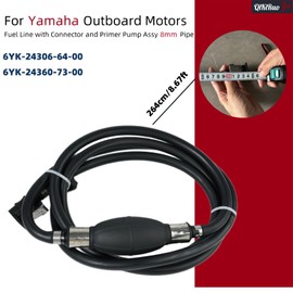 QIKIRUO Boat Fuel Line with Connector and Primer Pump Assy 8.6ft/ 5/16''(8mm) Pipe 6YK-24306-64-00 for Yamaha 70-150 HP Outboard Motors Assembly