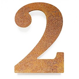 Vintage House Number 2 - Solid, Weatherproof & Durable - 14 cm Large - with Mounting Material - Retro Design House Number Sign N-02-2-R