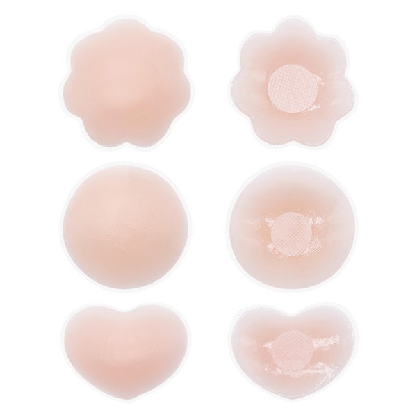 CICINIO 3 Pares Cubre Pezones Invisible para Mujer,Pezoneras para Busto