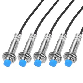 sourcing map M12 Approach Sensor Inductive Proximity Sensor Switch NC Normally Close NPN 4mm Detection Distance, DC 6-36V LJ12A3-4-Z/AX, 3.3ft, 5Pcs