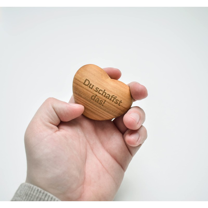 Worry Stone with Engraving - Wooden Heart with Engraving -