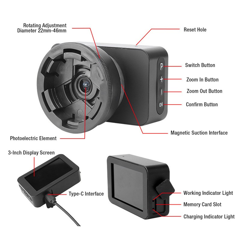 Full Color 4K Electronic Eyepiece Camera for Monocular Binoculars Microscopes