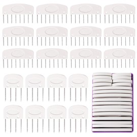 Editbar Pack of 20 Comb Needles Knitting Blocker Set - Knitting & Crochet Tools Made of Stainless Steel, Knitting Blockers Knitting Set, Perfect for Blocking & Shaping Knitting Pieces (White)