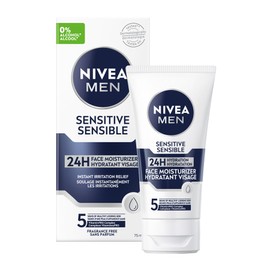 NIVEA MEN NIVEA MEN Sensitive Face Moisturizer, Men's Face Cream with Chamomile and Vitamin E, No Drying Alcohol, Dermatologically-Tested Skin Care, 75mL
