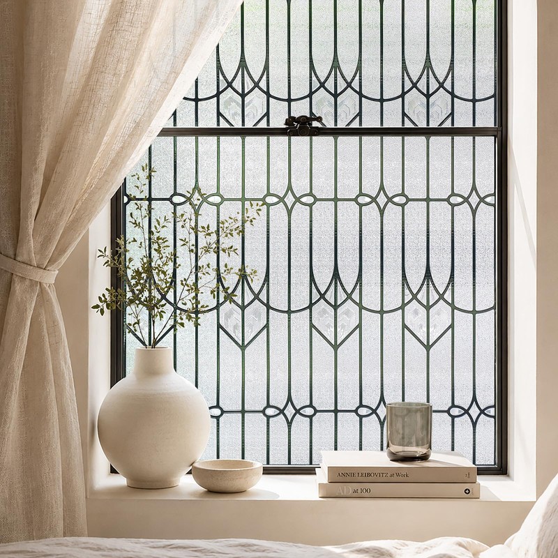 Window Privacy Film, 3D Stained Glass Window Film, 23.6x35.4in