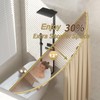 YNL Curved Shower Curtain Rod 35-82In(2.9-6.8Ft), Gold Round Rustproof Shower