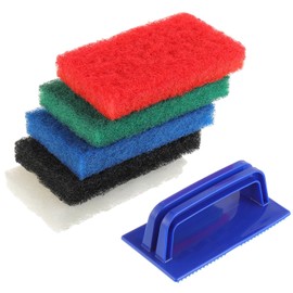 EPLZON 5 Pack Electric Cleaning Brush Pad Kitchen Bathroom Household Cleaning Pad Swimming Pool Wall Cleaning Brush Heavy Duty Griddle Scrubber Scouring Pad and 1 Pack Handle kit(Multicolor)