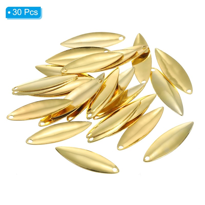 PATIKIL 30pcs 1.3x0.4" Fishing Lure Blades Willow Leaf Lure Making