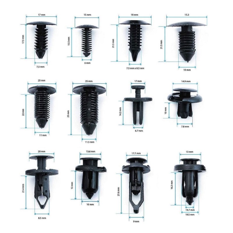 240Pcs Bumper Retainer Clips Plastic Rivets Car Fasteners Push Retainer