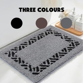 HAMMELI Bathroom Rug Non Slip – 20x32 Washable Bath Mat for Bathroom and Shower Quick Dry Machine Washable Soft Rugs Non Slip Shower Mats Door Mat Bath Rug for Floor, Grey