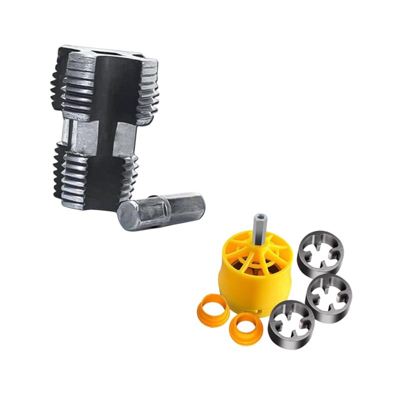 MagiDeal PVC Pipe Threader Kit Thread Maker Tools Threading Machine