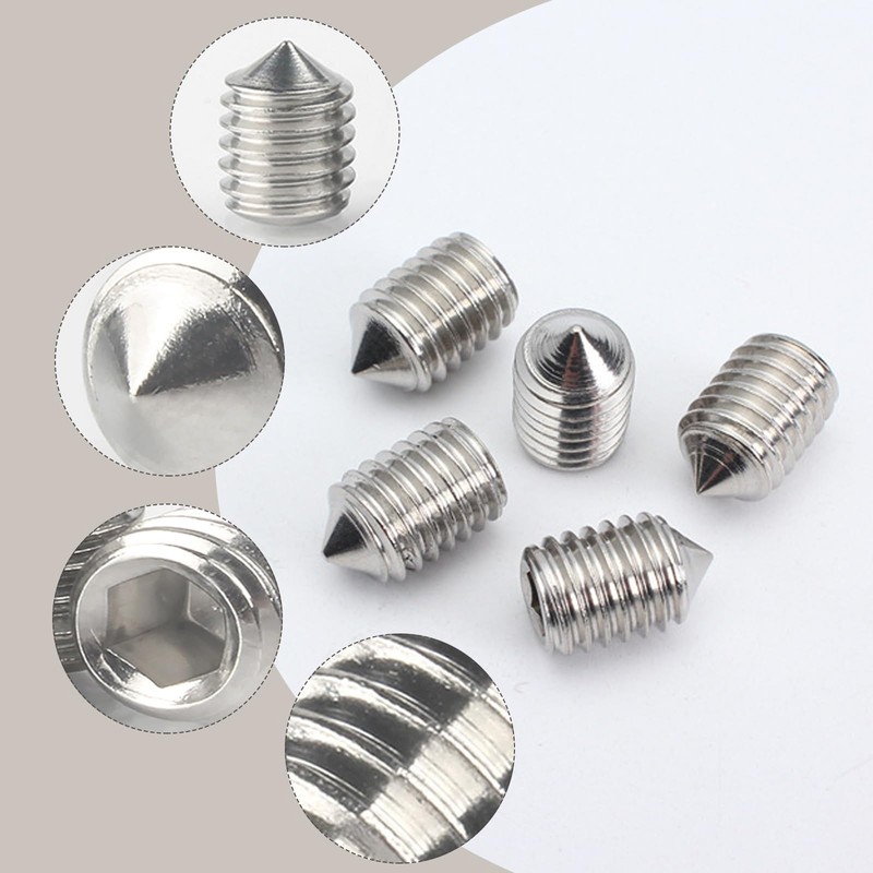 DHWEKU Set of 15 M6 Threaded Screws M6 Grub Screw